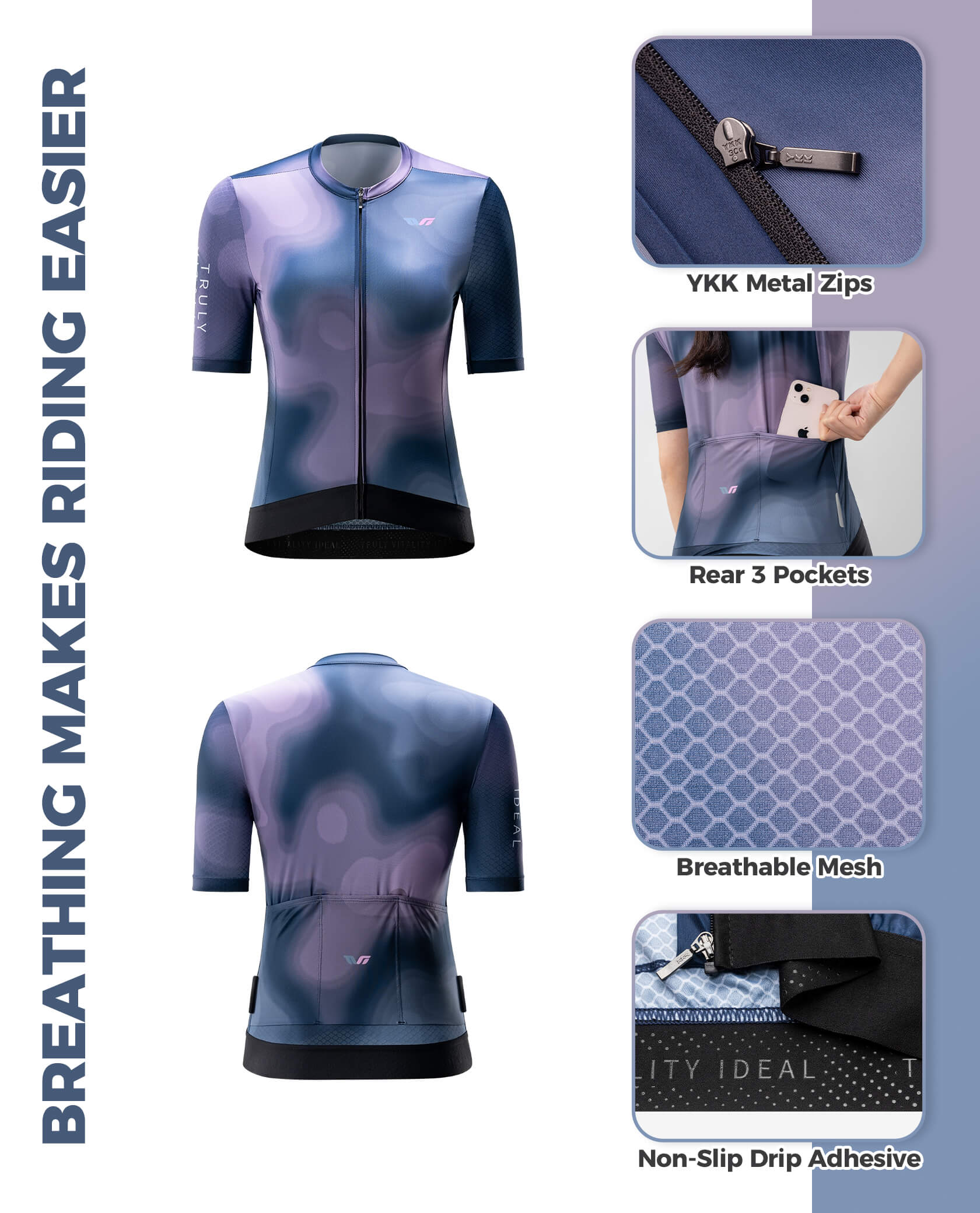 ROCKBROS Breathable Silent Future Women's Cycling Jersey for Road Biking