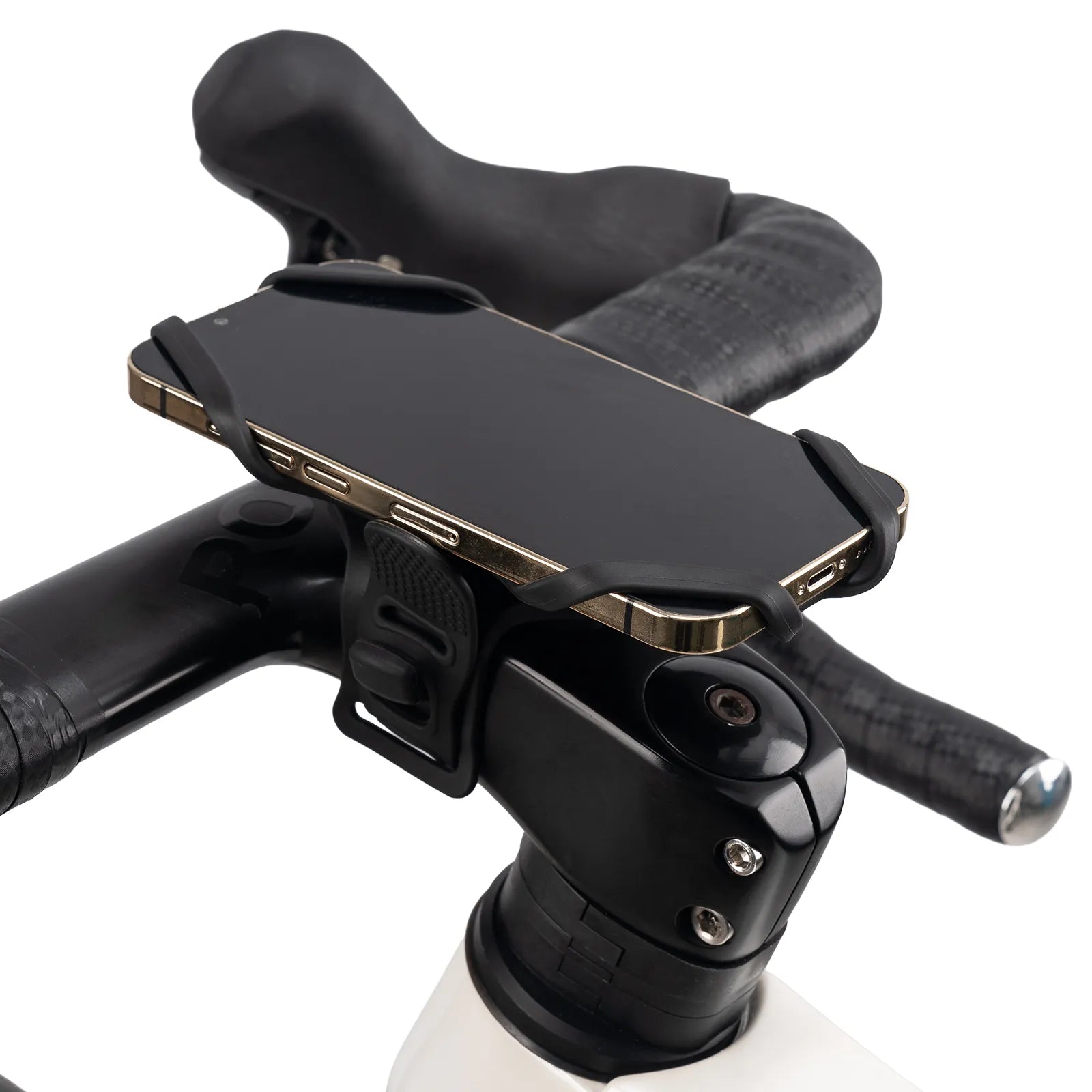 ROCKBROS silicone bike phone mount compatible with 4 to 7 inch smartphones, universal bicycle handlebar cell phone holder