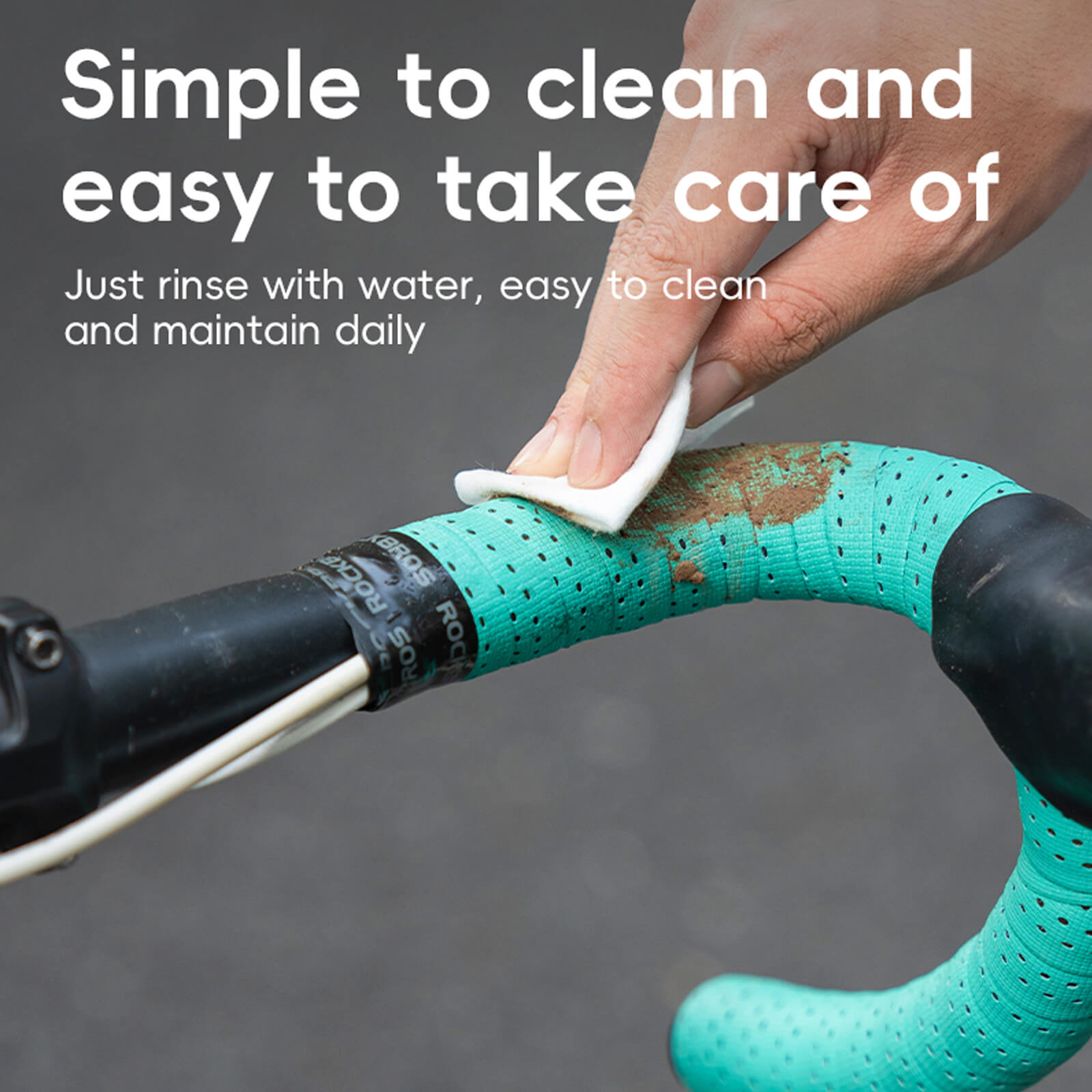 rockbros non-slip silicone pu bike handlebar tape for road bikes.
#color_silicone black