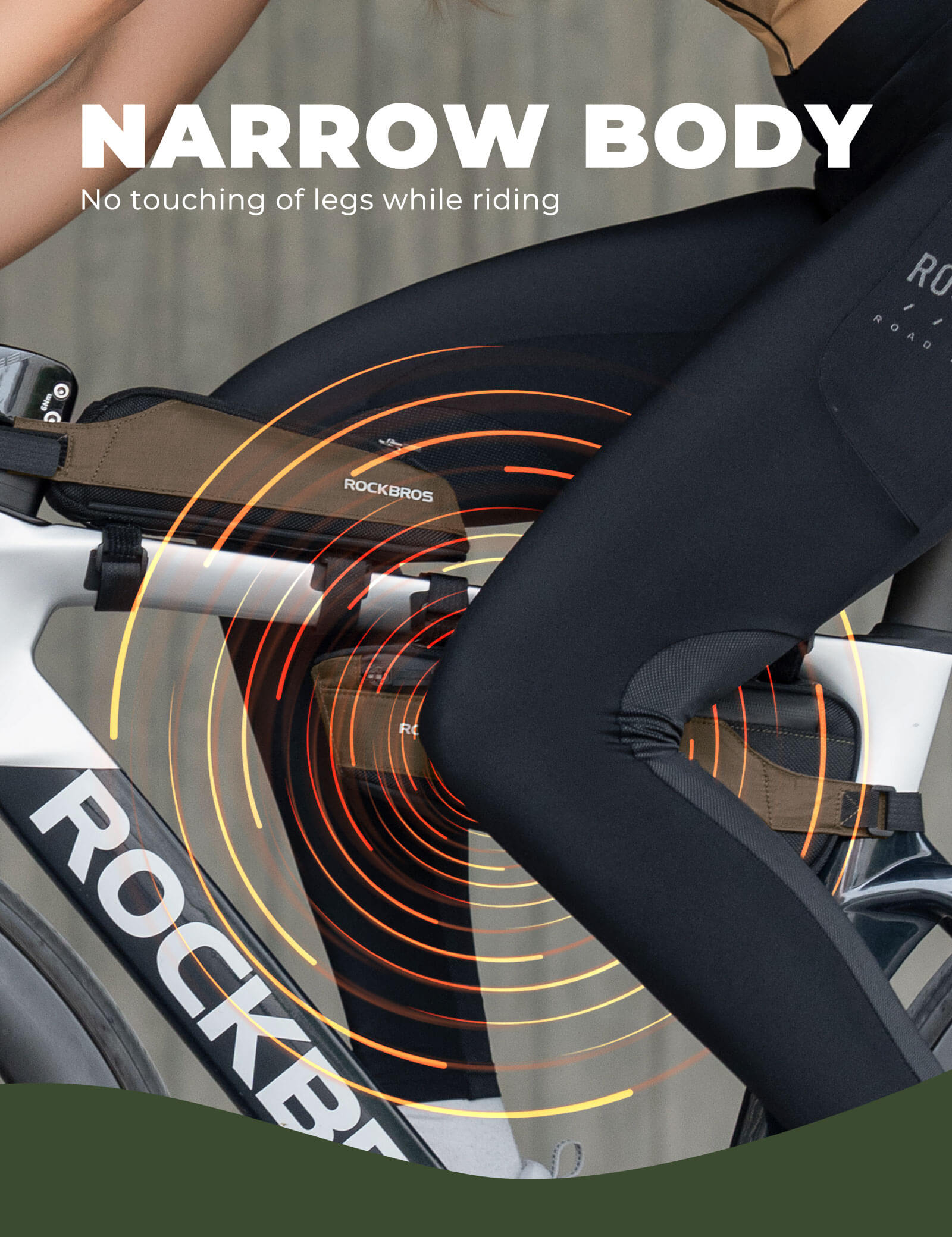 ROCKBROS durable nylon bike frame bag for road and commuter cycling.
#color_black