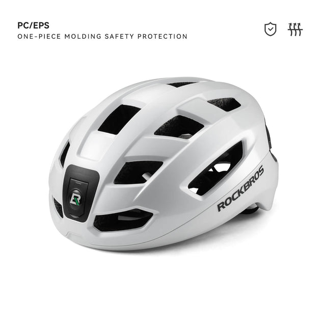 rockbros smart dual-light bike helmet for night cycling