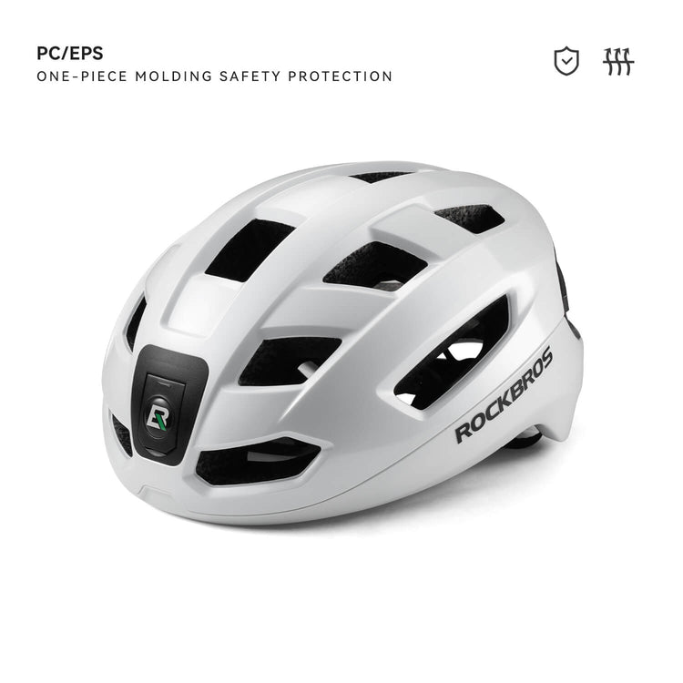 rockbros smart dual-light bike helmet for night cycling