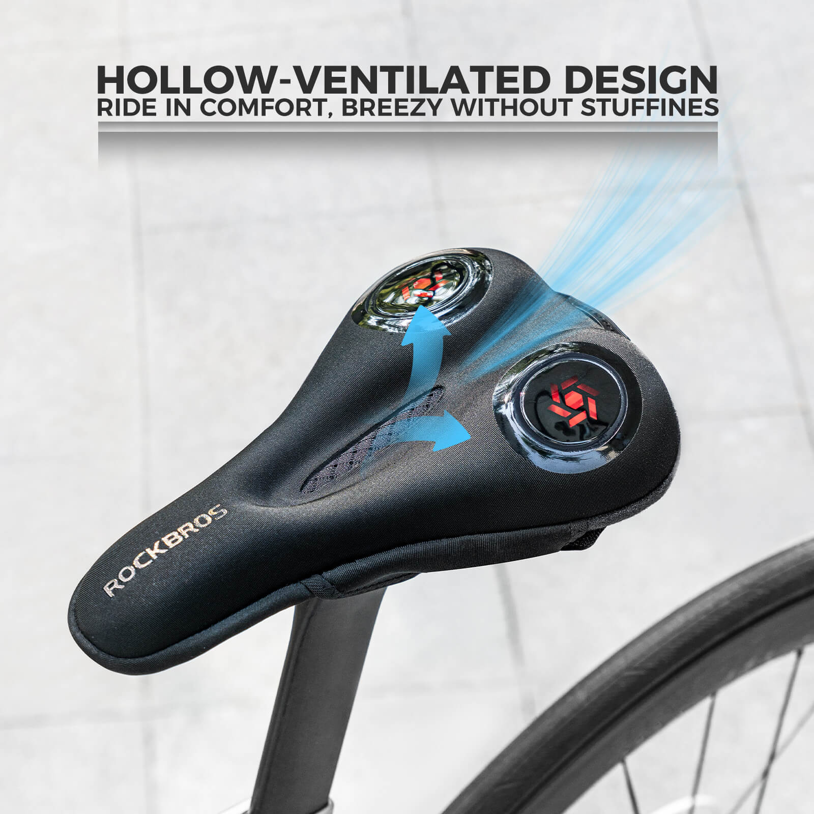 rockbros Soft Gel Shockproof Bike Seat Cover for Comfortable Cycling.
#color_red