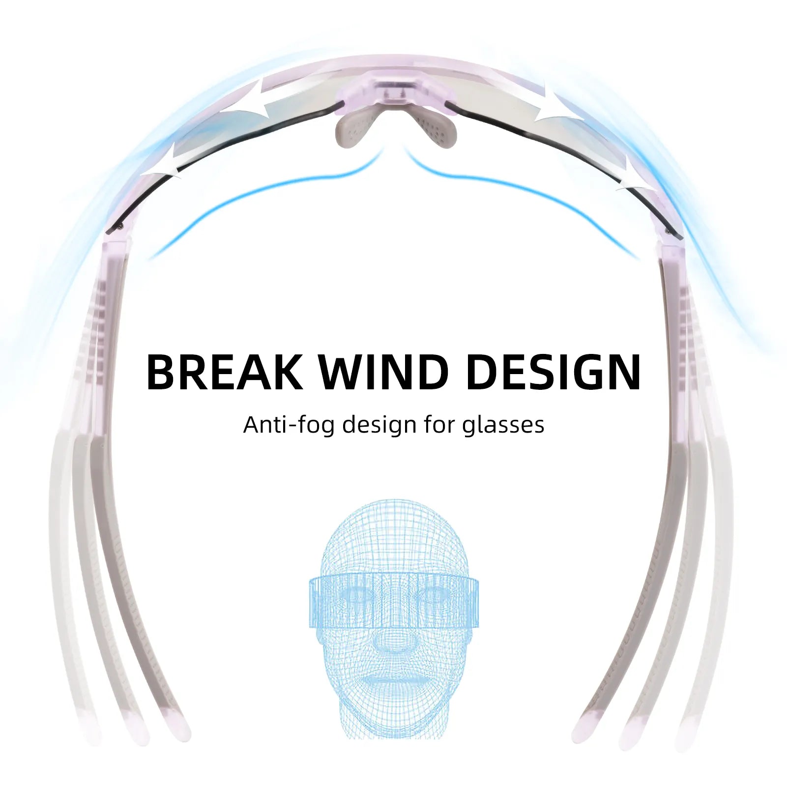 ROCKBROS SP246 oversized photochromic cycling sunglasses with 4 interchangeable lenses.
#color_pale violet