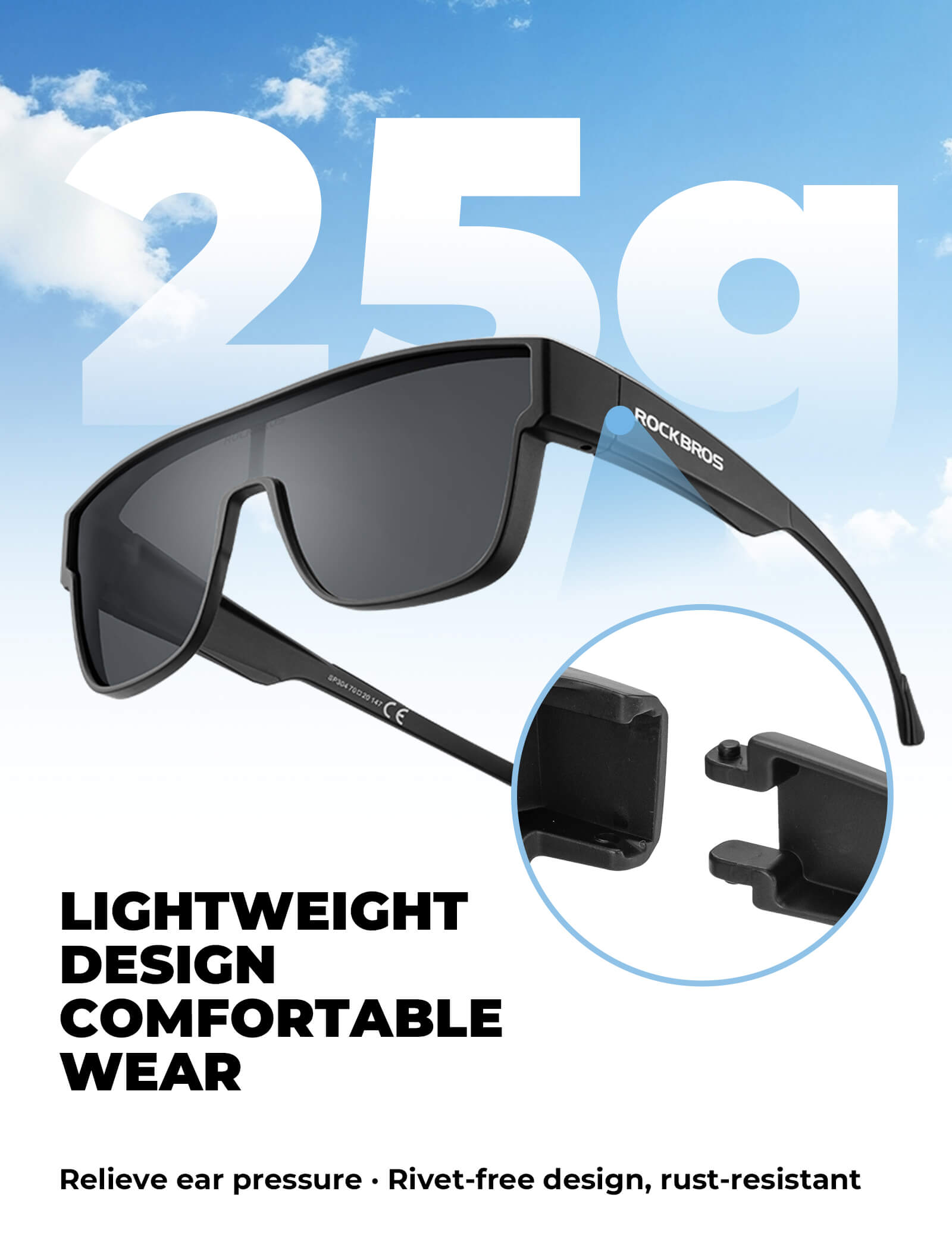 ROCKBROS SP304 Polarised Over-Glasses Sunglasses for Men and Women.
#color_sky blue