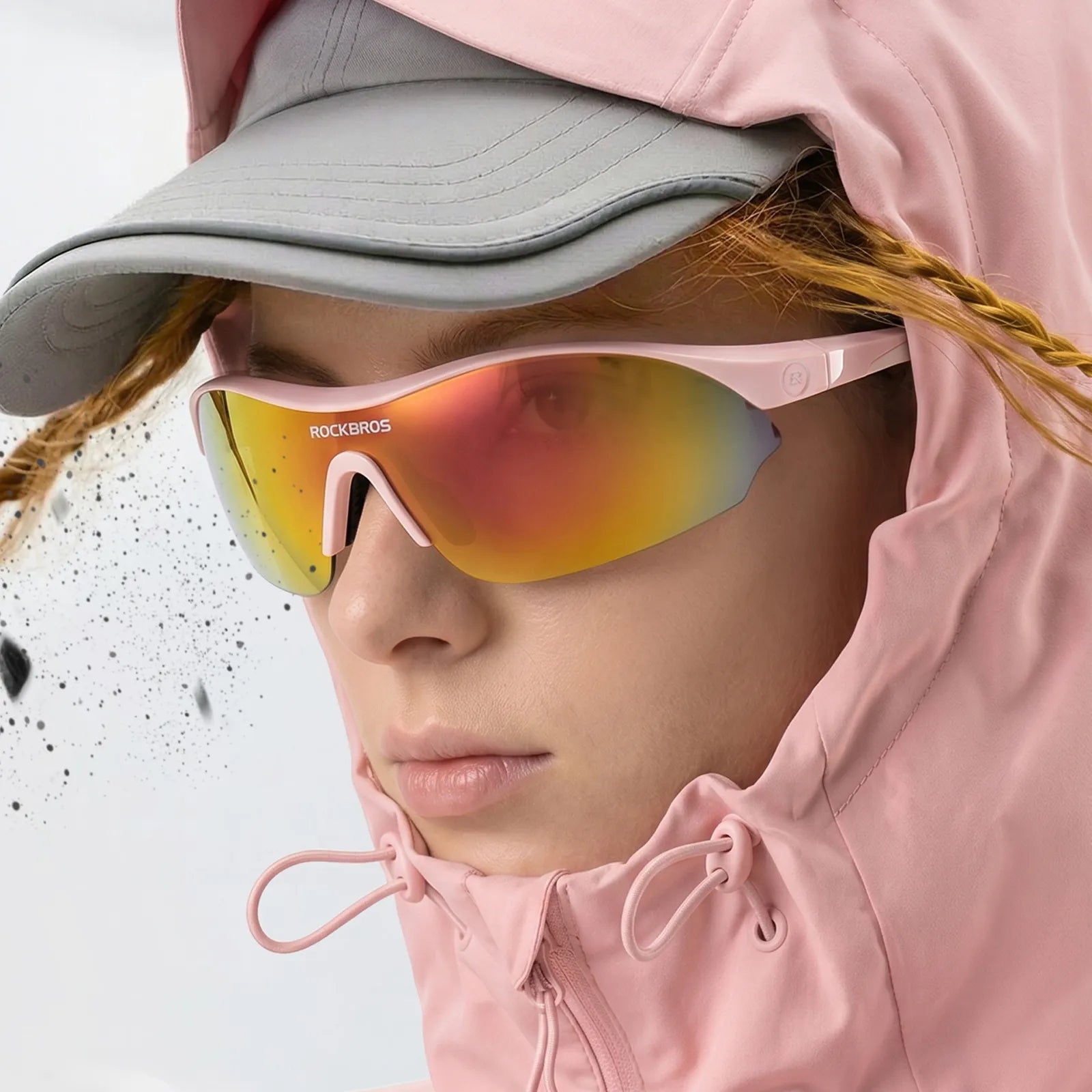 ROCKBROS SP402 Polarized Cycling Sunglasses with Matte Black Frame for Men and Women.
#color_pink