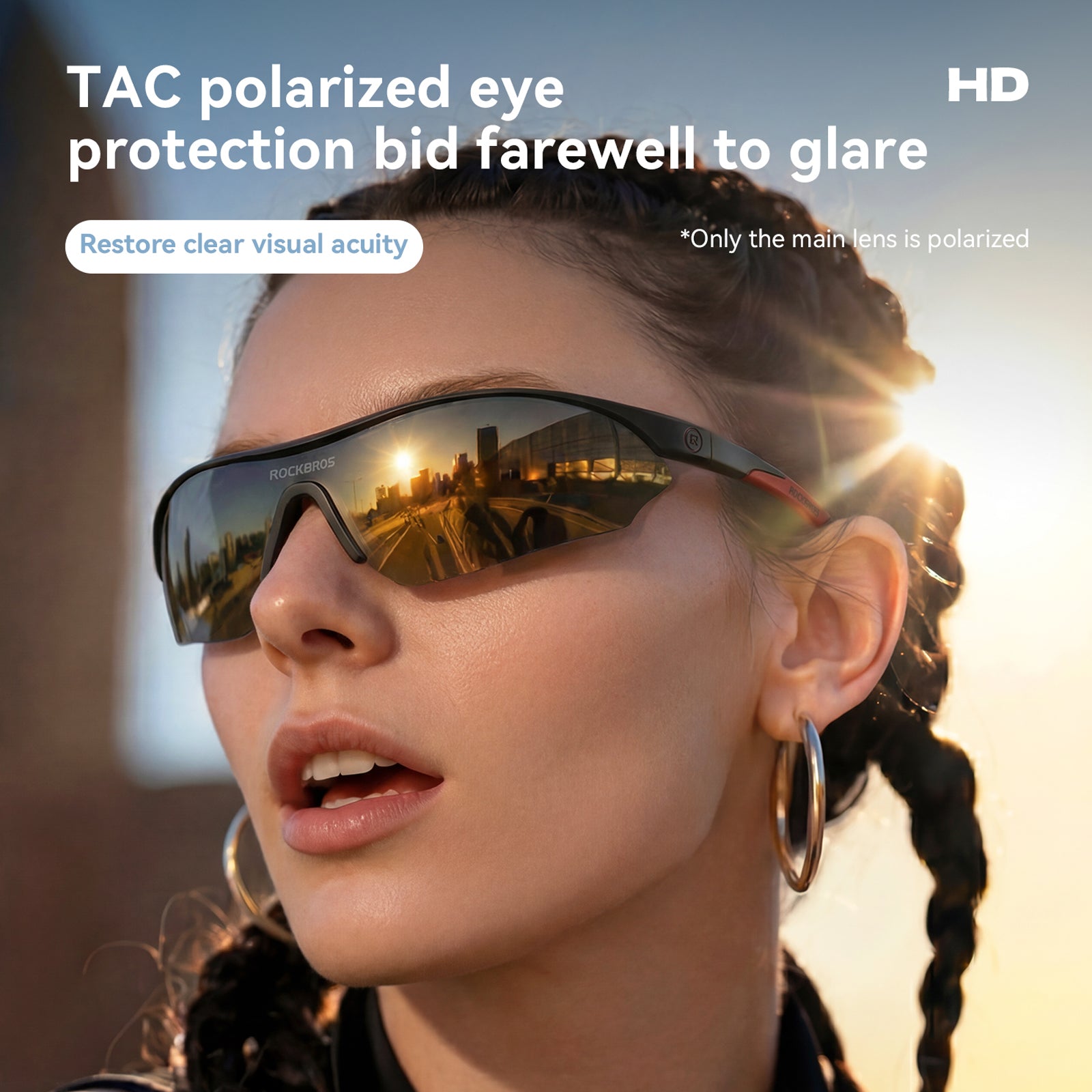 ROCKBROS SP402 Polarized Cycling Sunglasses with Matte Black Frame for Men and Women.
#color_white