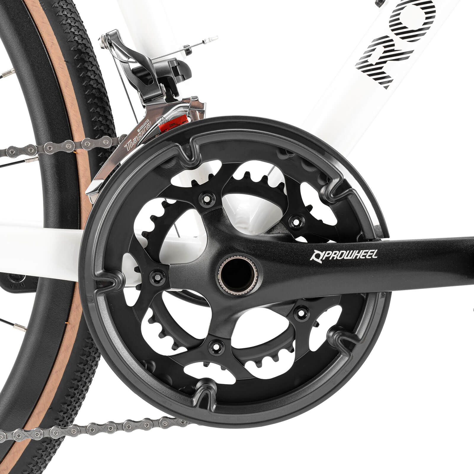 ROCKBROS SPIN-P2M lightweight aluminium road bike with disc brakes for urban cycling.
#color_Pearl White