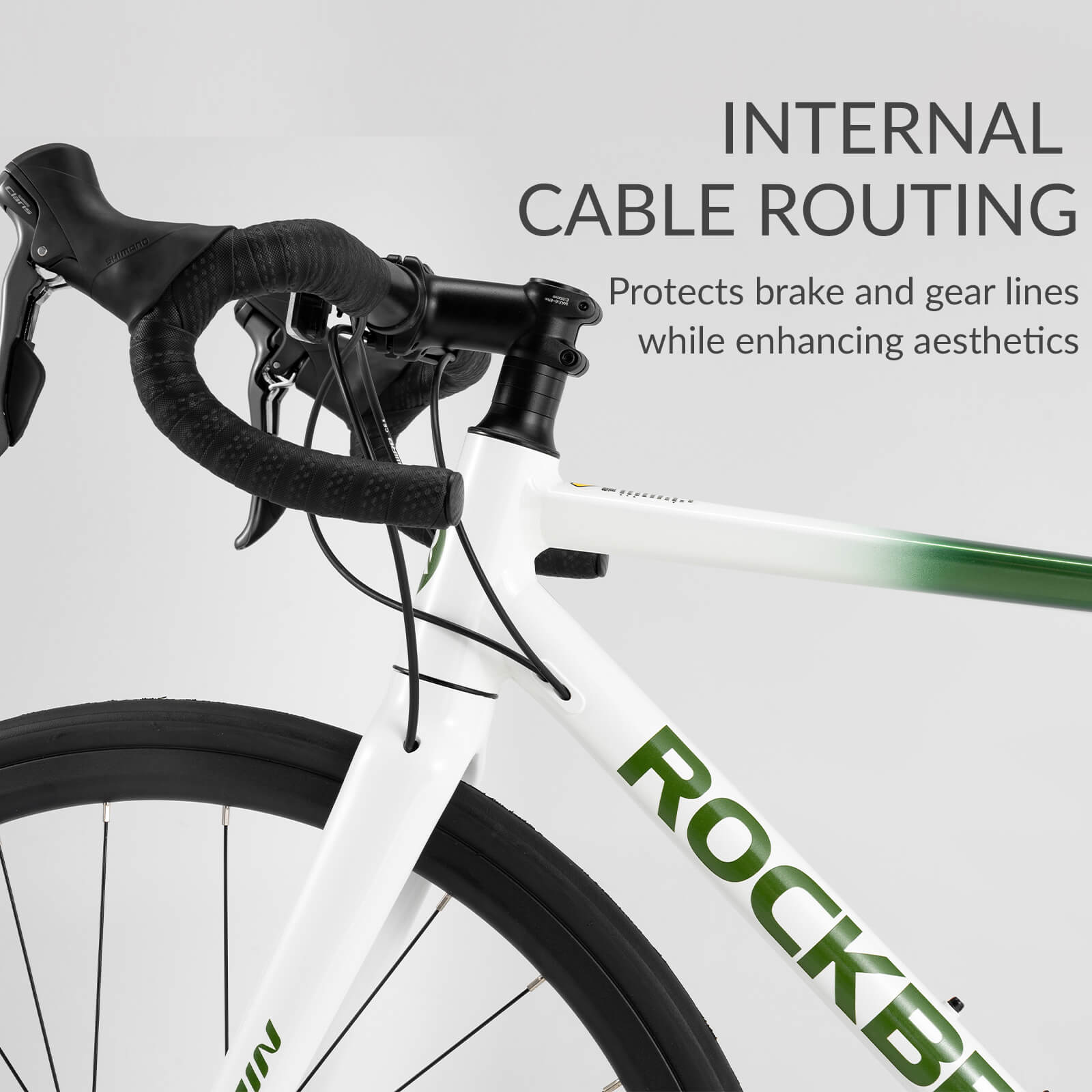 Rockbros Spin-W2M lightweight aluminum road bike for professional racing.
#color_green