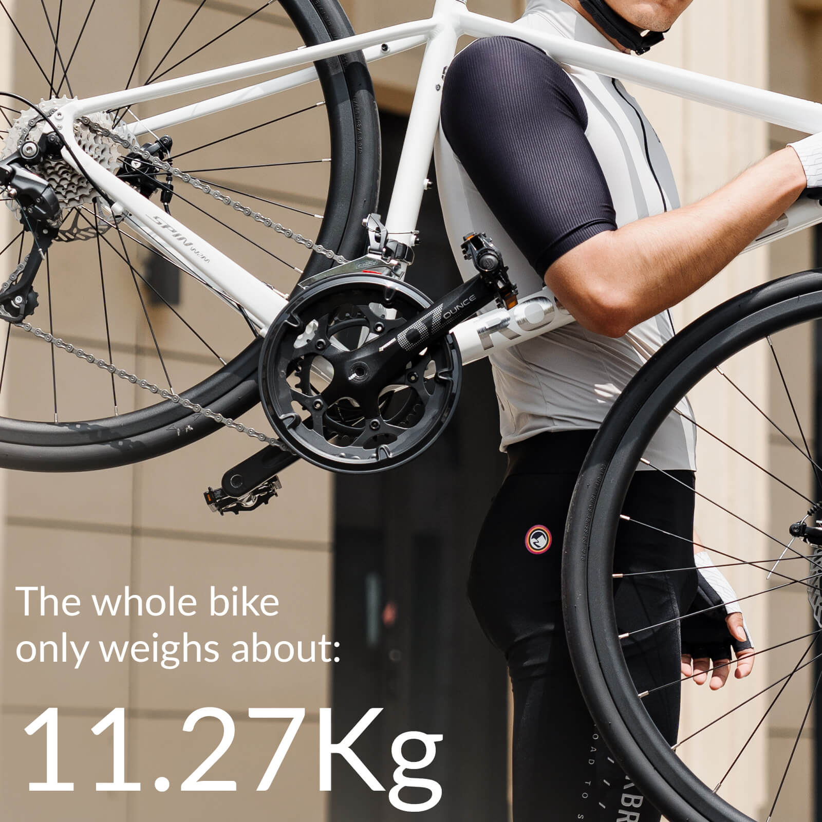 Rockbros Spin-W2M lightweight aluminum road bike for professional racing.
#color_white