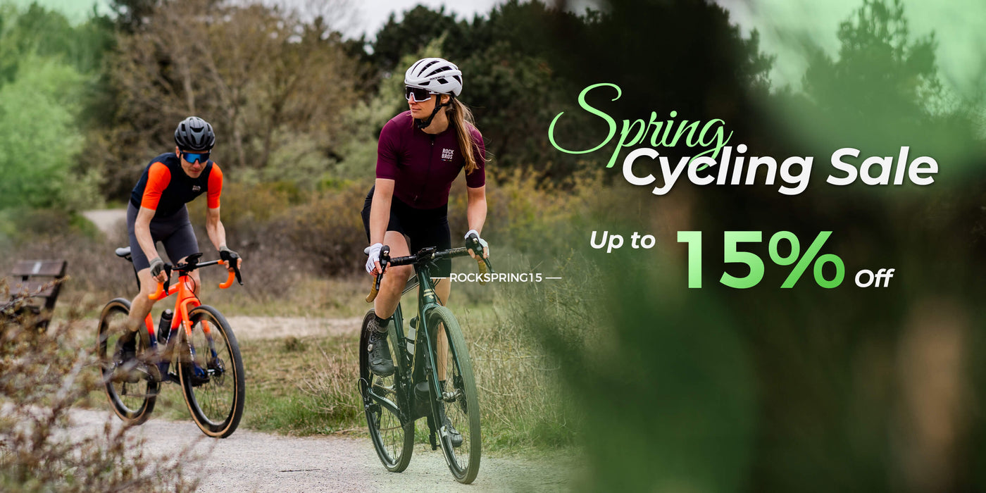 rockbros spring cycling sale banner 15% off promotion