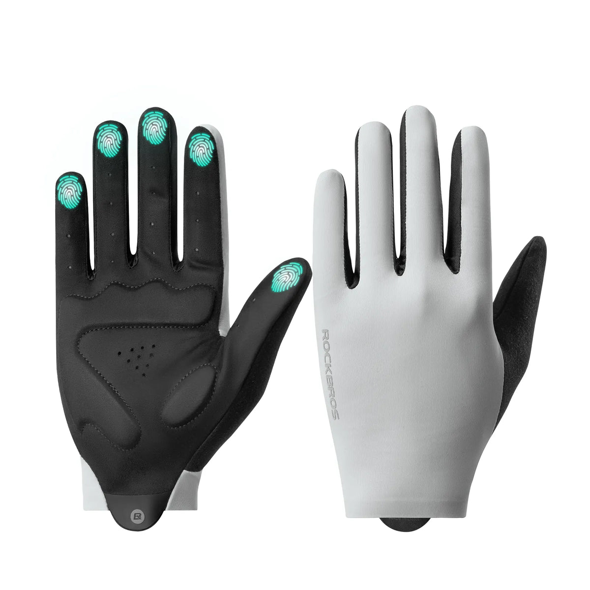 ROCKBROS full-finger cycling gloves with SBR shock absorption.
#colour_grey