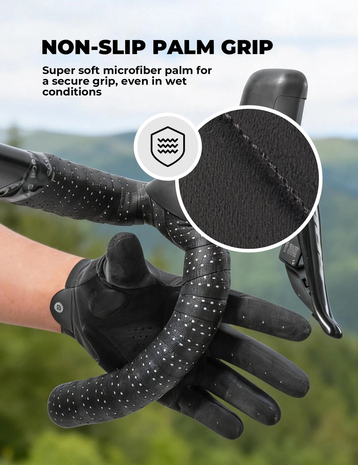 ROCKBROS full-finger cycling gloves with SBR shock absorption.
#colour_grey