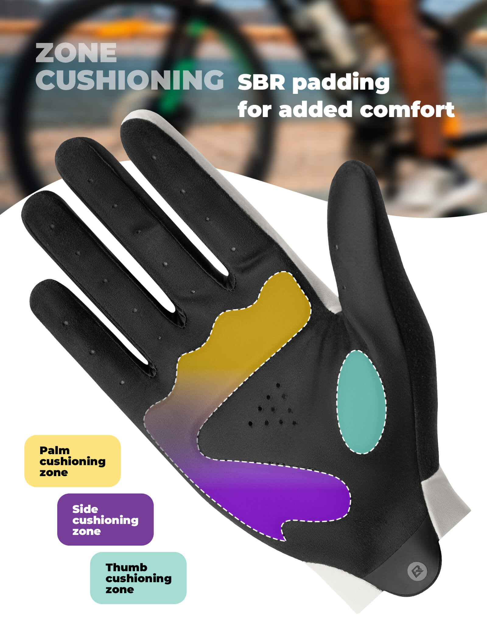 rockbros lightweight full-finger cycling gloves for summer riding.
#color_white