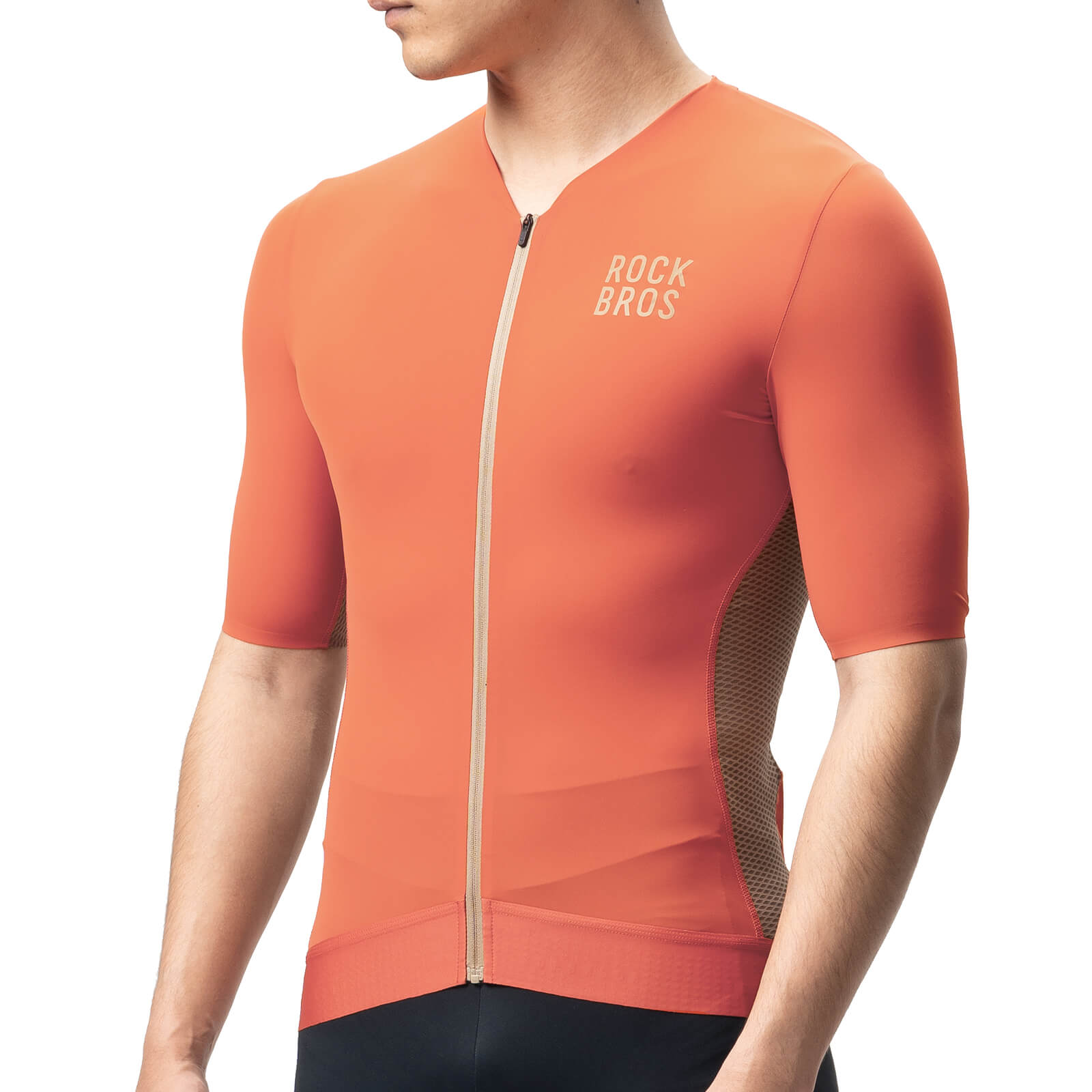 rockbros lightweight breathable bike jersey for road cycling.
#color_orange