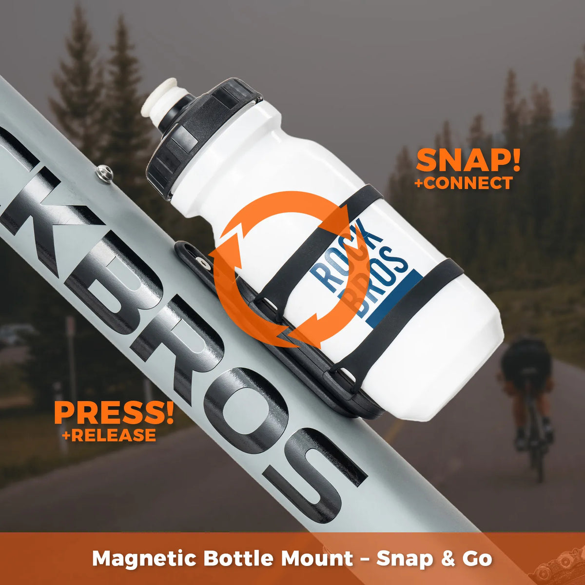 rockbros magnetic strap-on bike bottle cage for quick release and easy mounting.
#options_Strong Hold