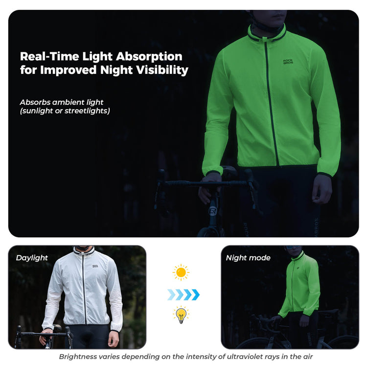 SunGlow Self-Luminous Cycling Jacket – Lightweight & Windproof