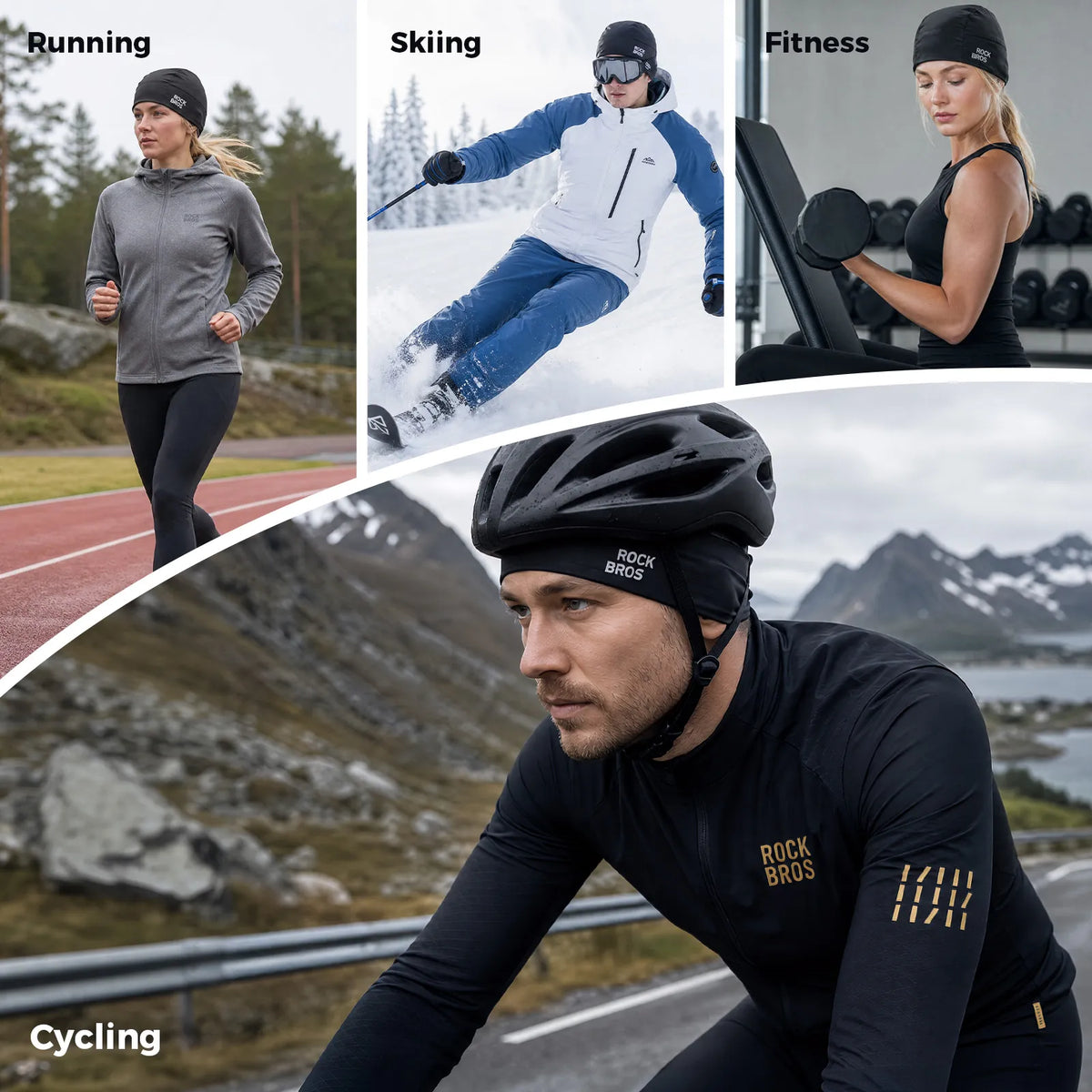 Rockbros thermal ear flap cycling skull cap for winter riding