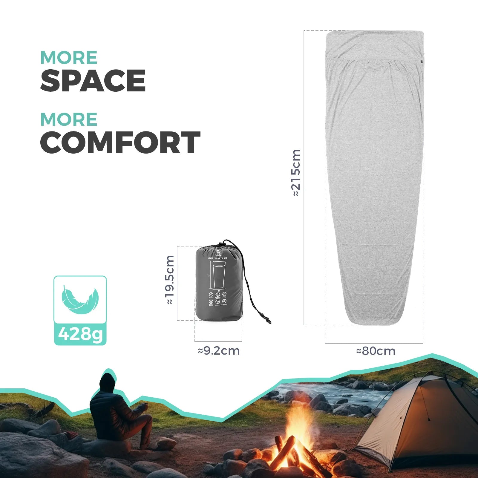 Thermal Sleeping Bag Liner for Camping