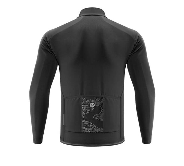 ROCKBROS thermal windproof cycling jersey for cold weather rides