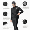 ROCKBROS thermal windproof cycling jersey for cold weather rides