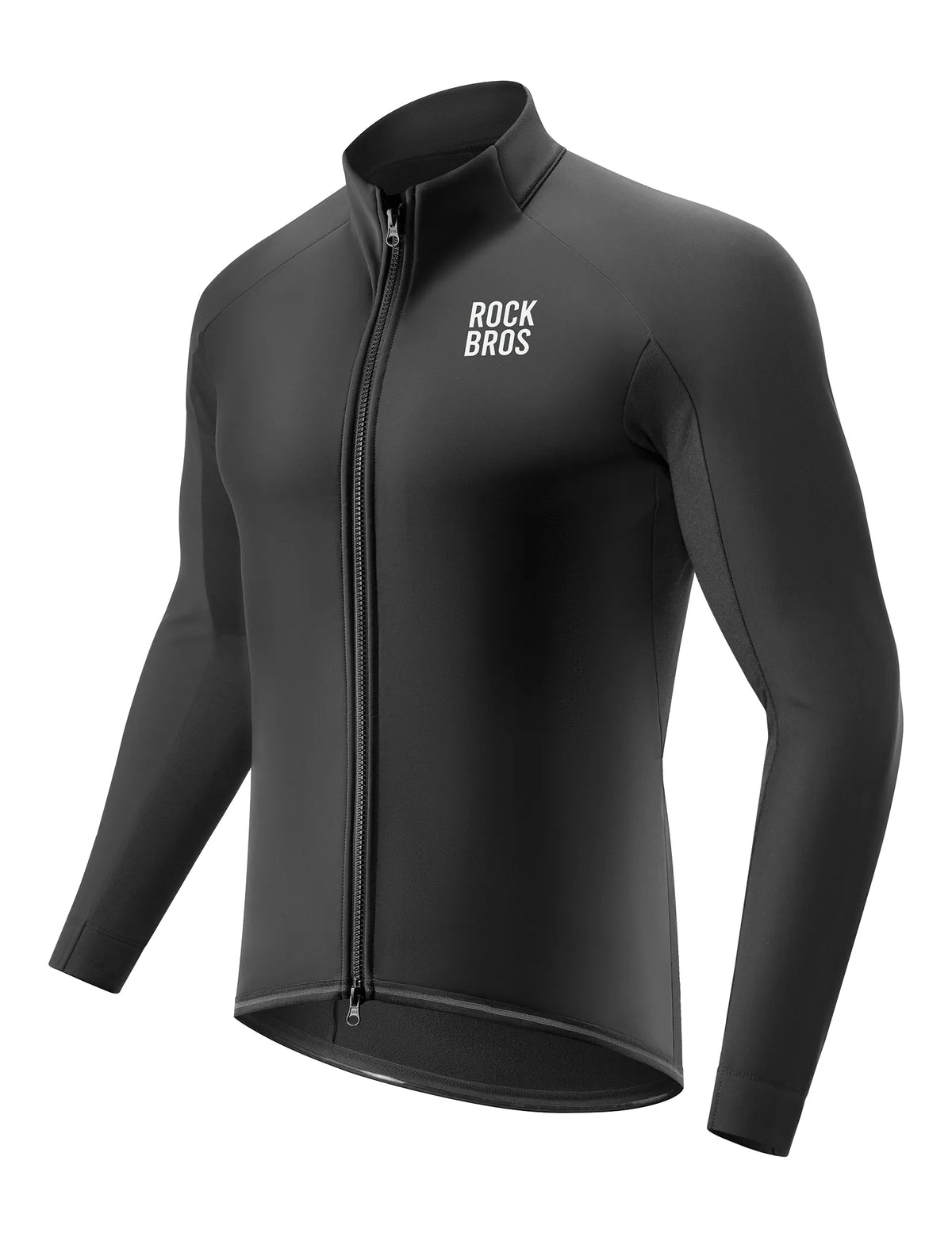ROCKBROS lightweight fleece cycling jersey for cold-weather rides