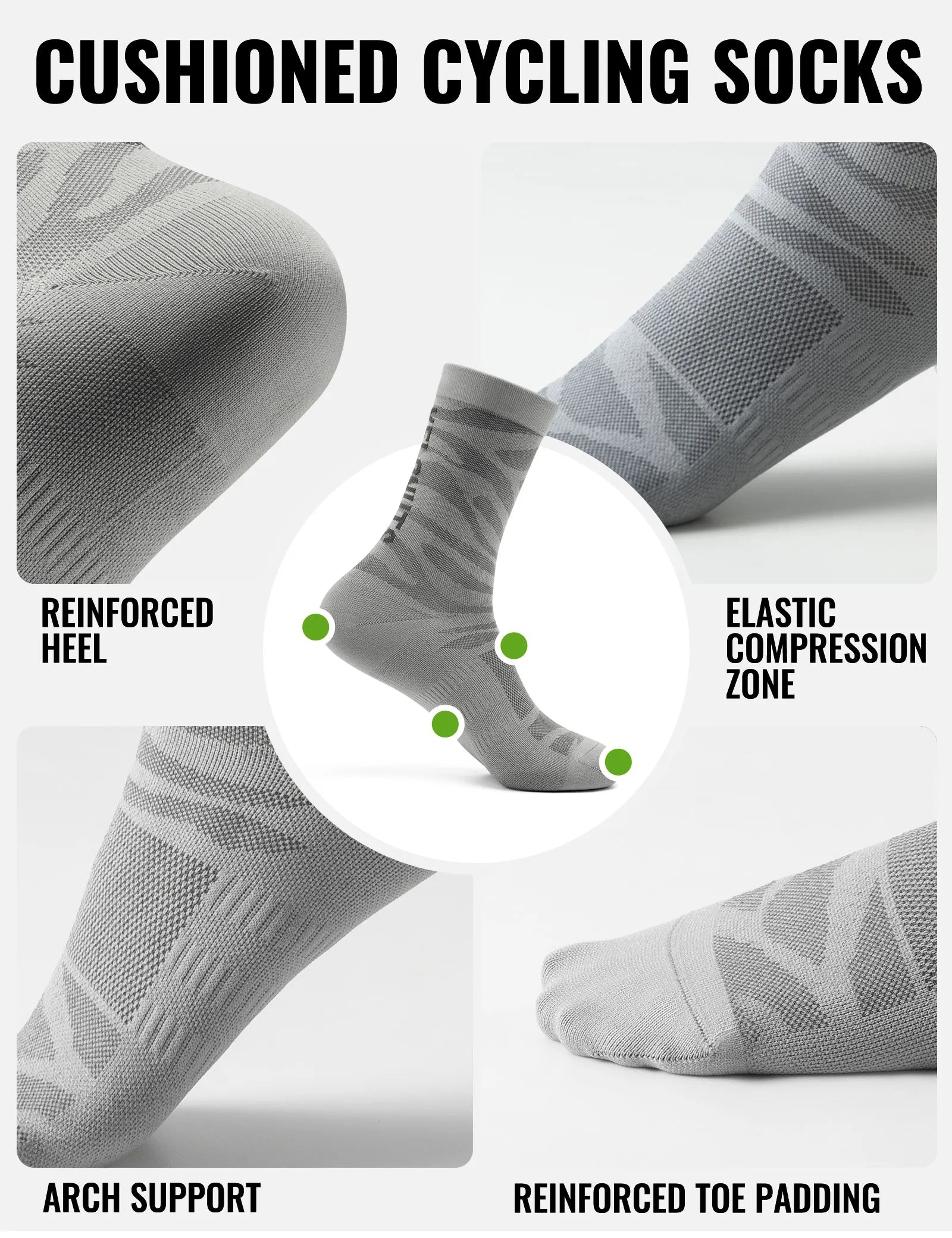 rockbros tiger stripe performance socks for active wear.
#color_grey