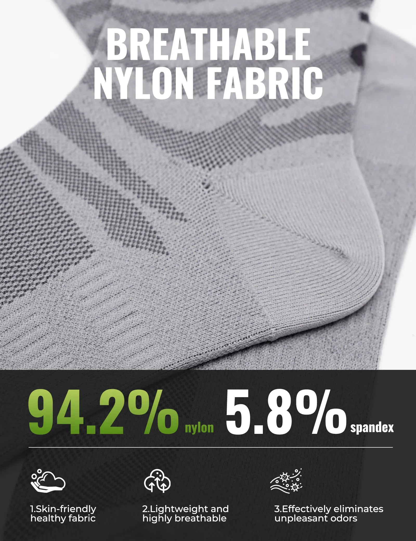 rockbros tiger stripe performance socks for active wear.
#color_grey