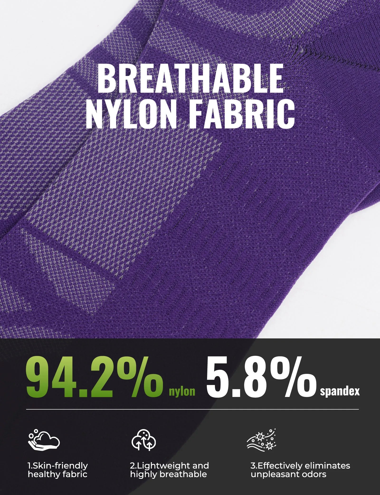 rockbros tiger stripe performance socks for active wear.
#color_purple