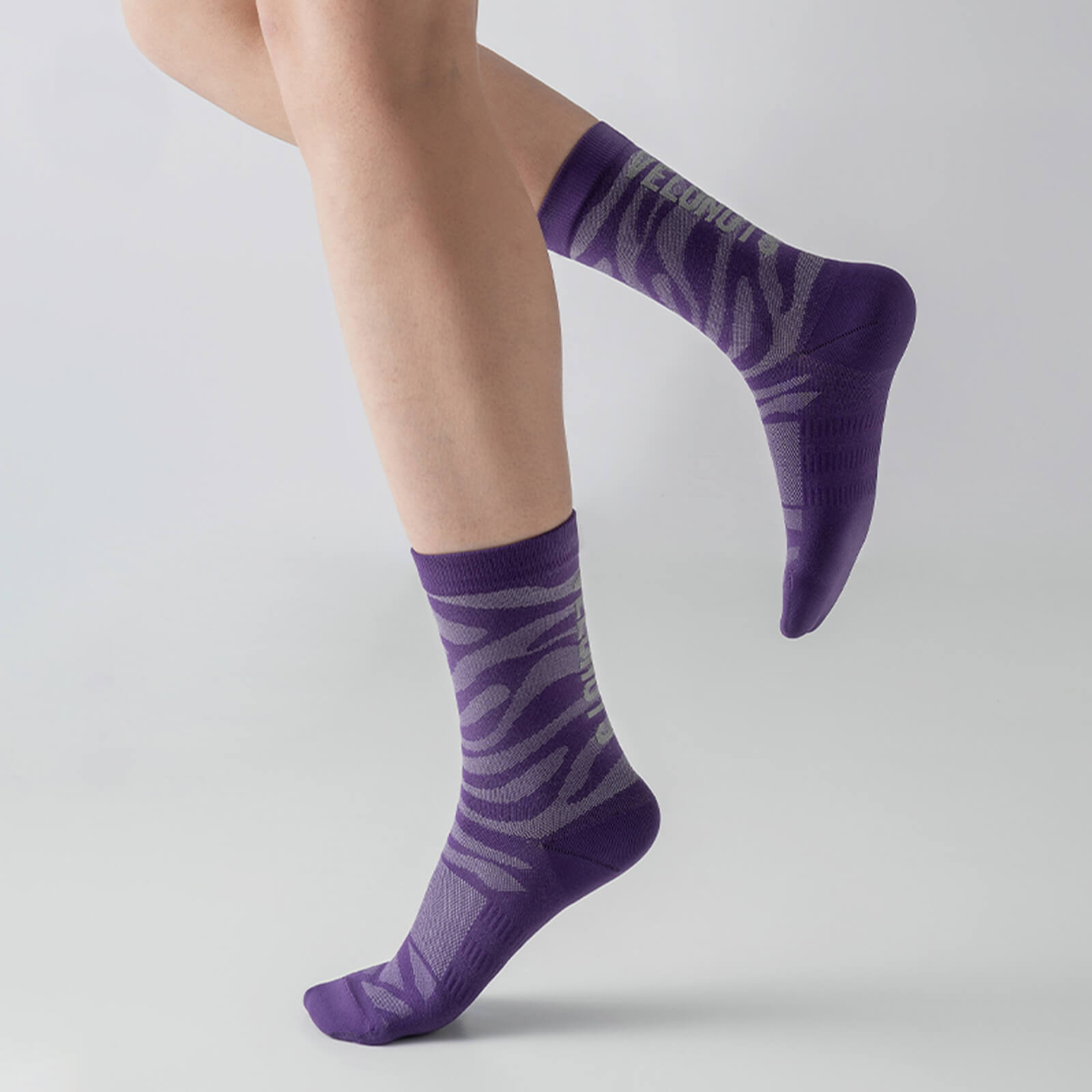 rockbros tiger stripe performance socks for active wear.
#color_purple