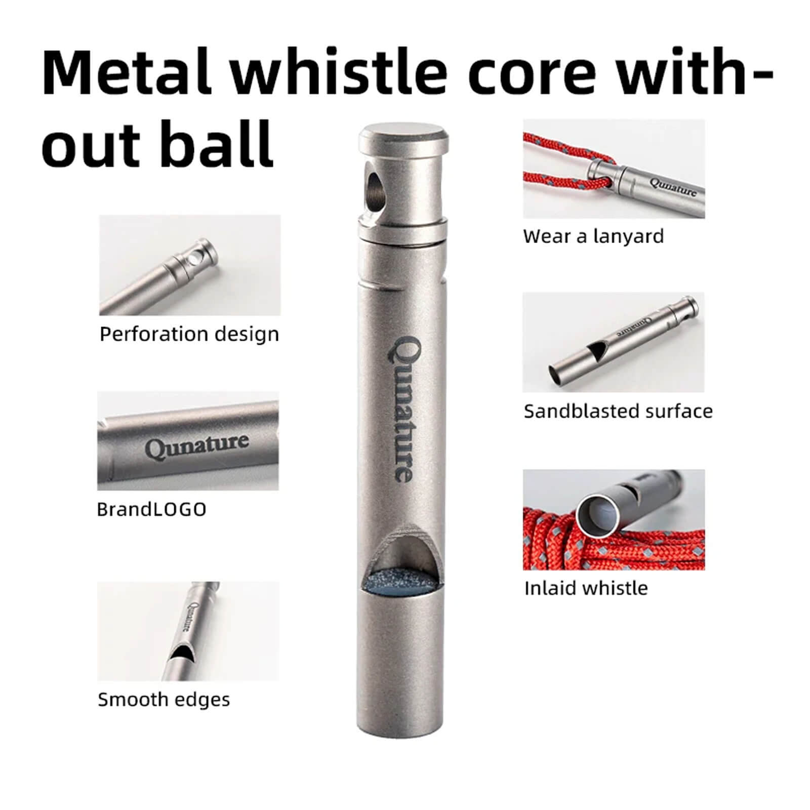 Rockbros 120dB titanium survival whistle for emergency signaling and personal safety.