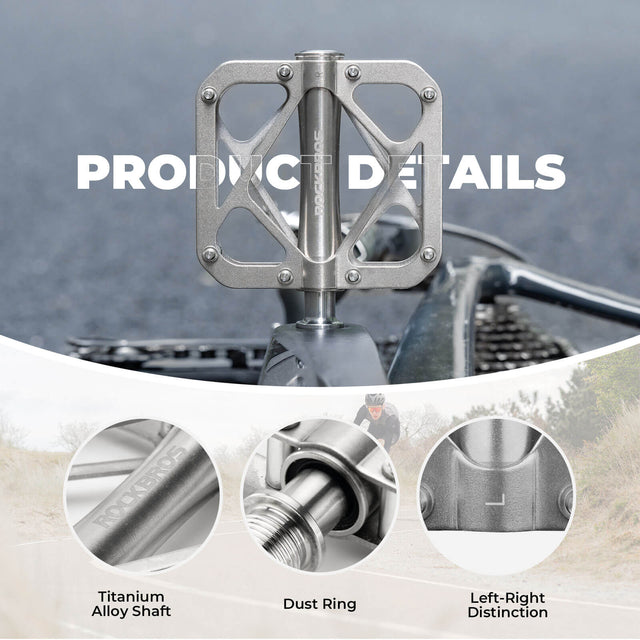 rockbros titanium triple bearing bike pedals for mountain and road cycling