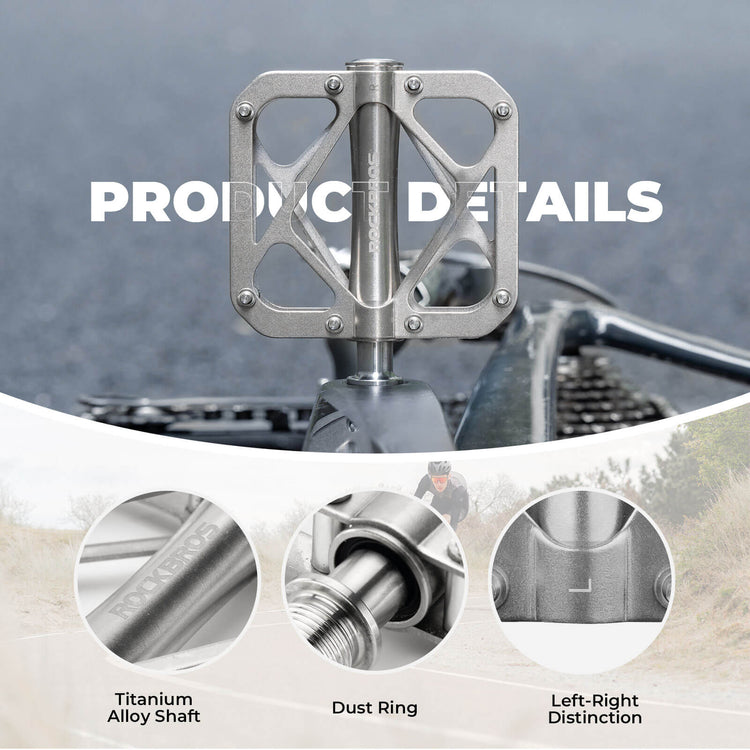 rockbros titanium triple bearing bike pedals for mountain and road cycling
