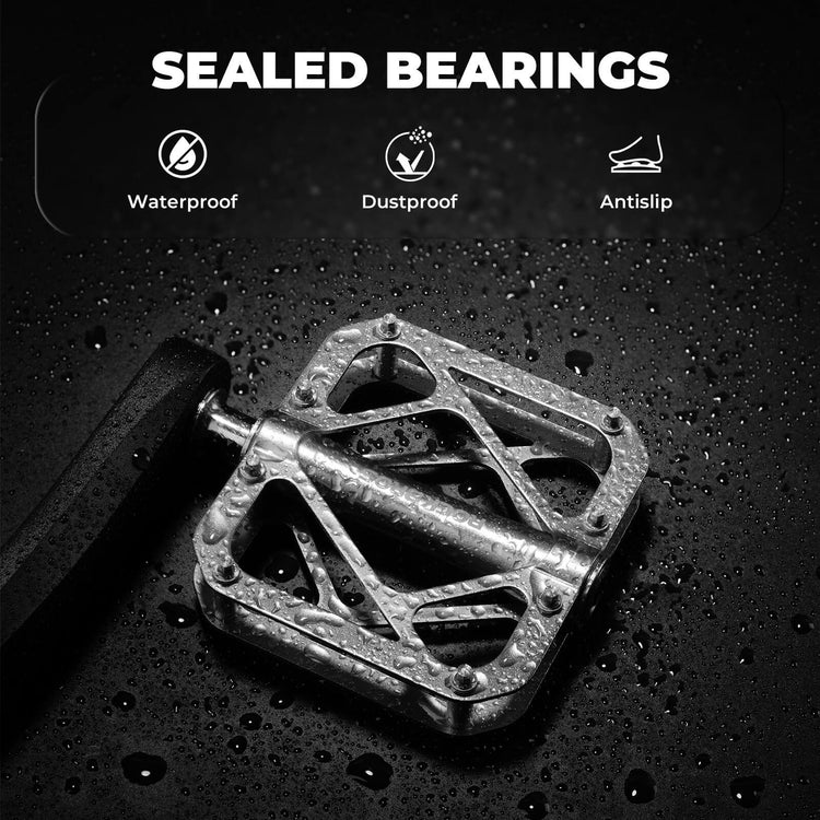 rockbros titanium triple bearing bike pedals for mountain and road cycling