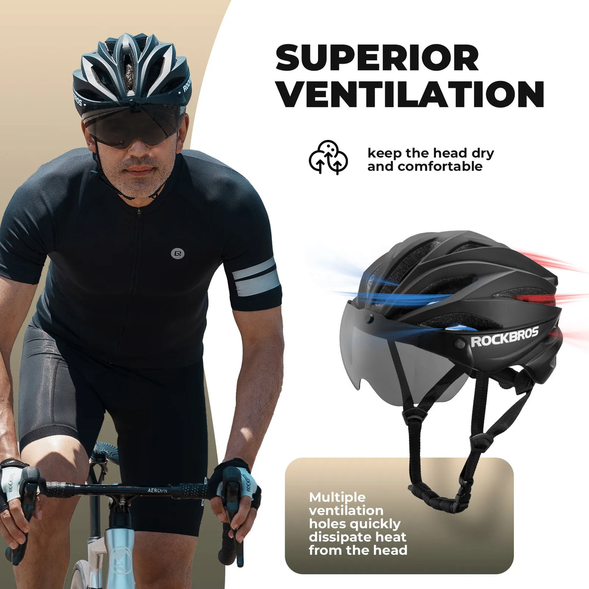 White and black color options of ROCKBROS Trail bicycle helmet.
#options_black