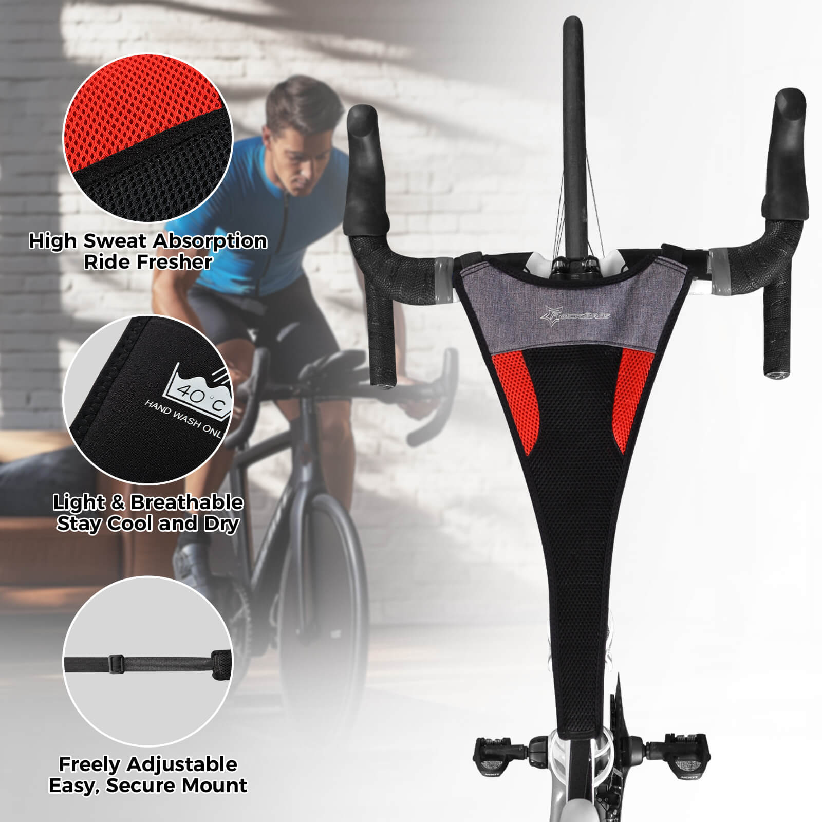 ROCKBROS trainer sweat net sweatband tape strap, sweatproof fitness accessory for sports and workouts.
#option_Sweat Net