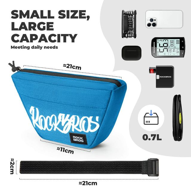 rockbros trapezoid handlebar bag waterproof cycling front storage
#color_black