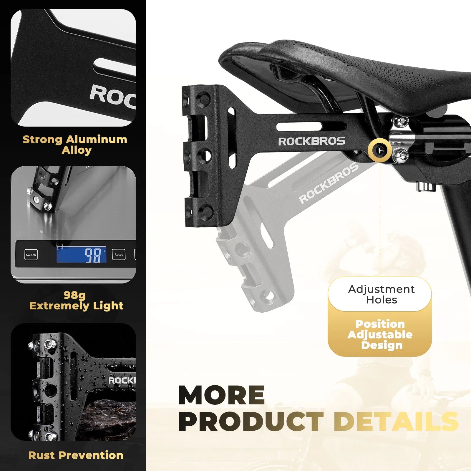 ROCKBROS triathlon rear hydration system dual water bottle mount for bike saddle