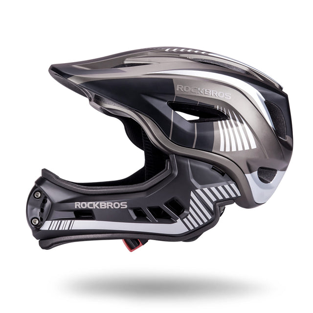 rockbros koalaguard kids helmet tt-32 detachable front full and half face protective helmet
#color_silver