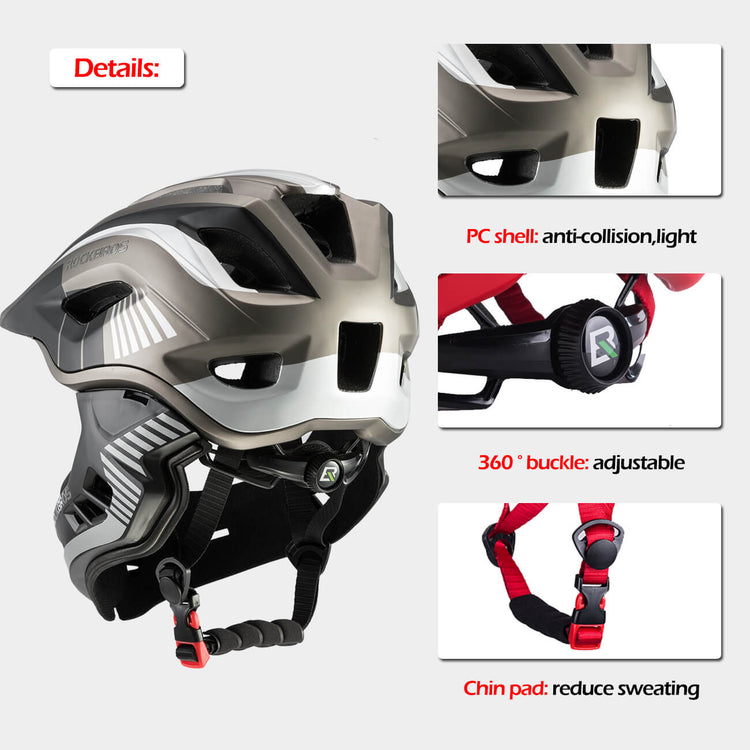 rockbros koalaguard kids helmet tt-32 detachable front full and half face protective helmet
#color_silver