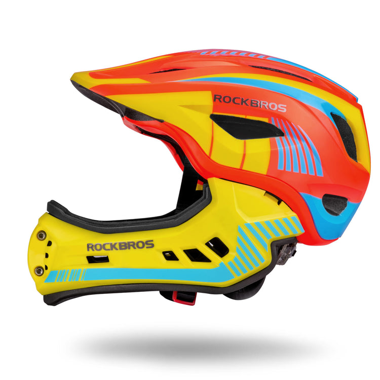 rockbros koalaguard kids helmet tt-32 detachable front full and half face protective helmet
#color_yellow