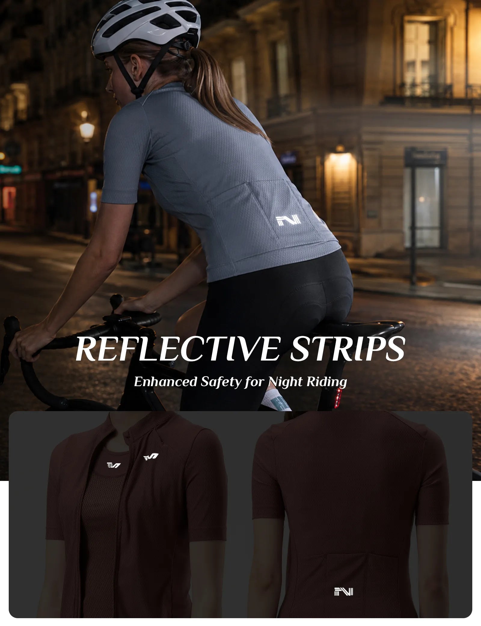ROCKBROS TVI women's 2-in-1 layered short sleeve cycling jersey in front view
#color_Black Red