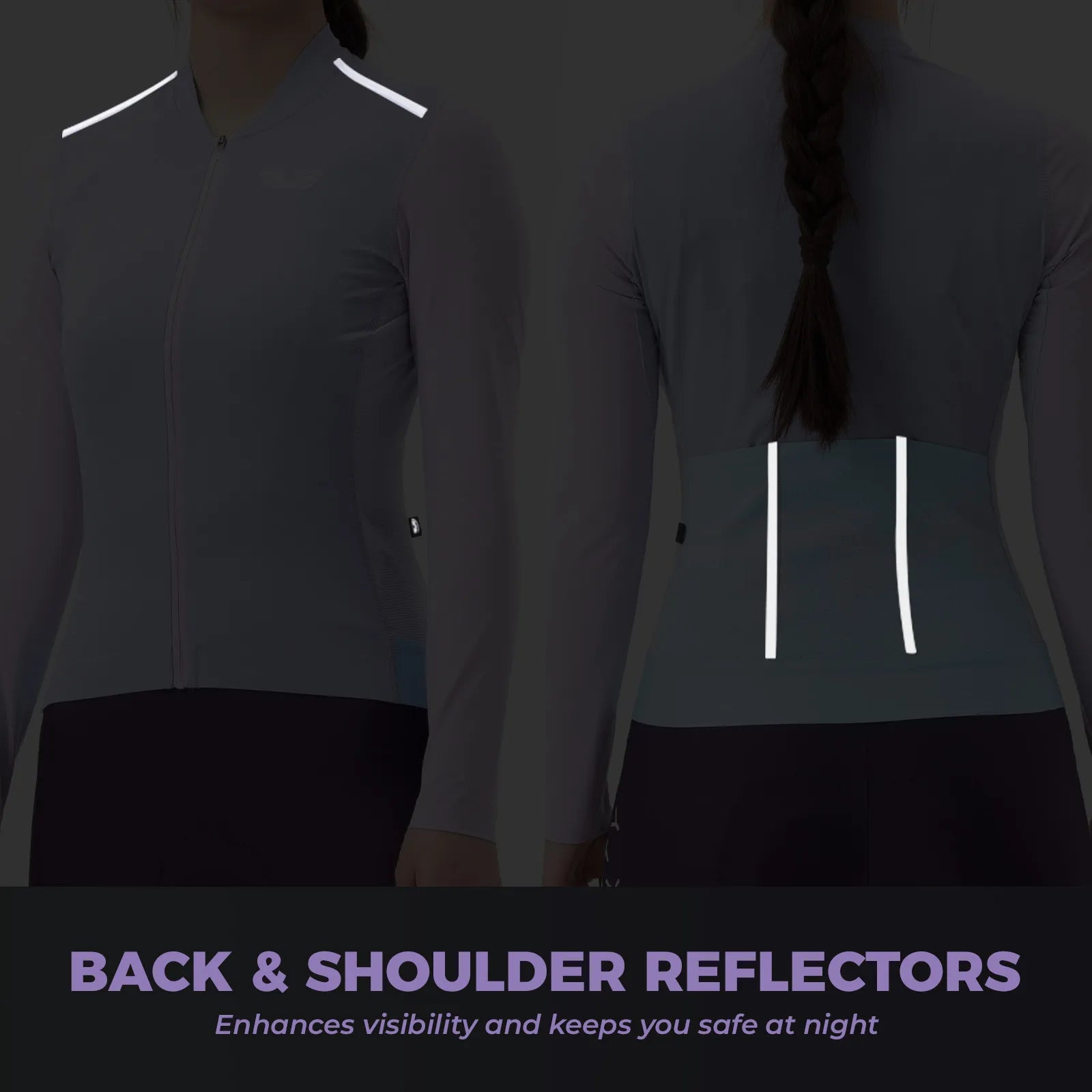 Rockbros TVI Women's Long Sleeve Cycling Jersey in Vibrant Ride - Front View.
#color_sky blue