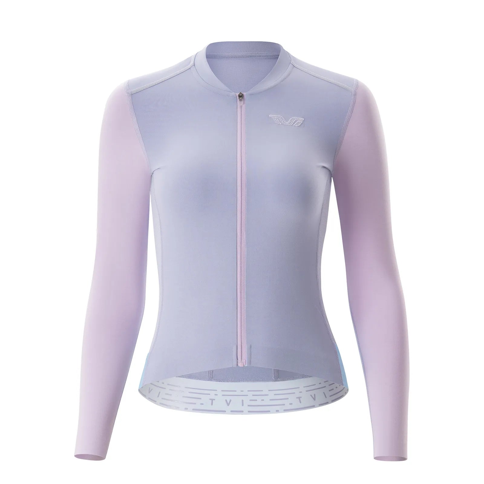 Rockbros TVI Women's Long Sleeve Cycling Jersey in Vibrant Ride - Front View.
#color_pink