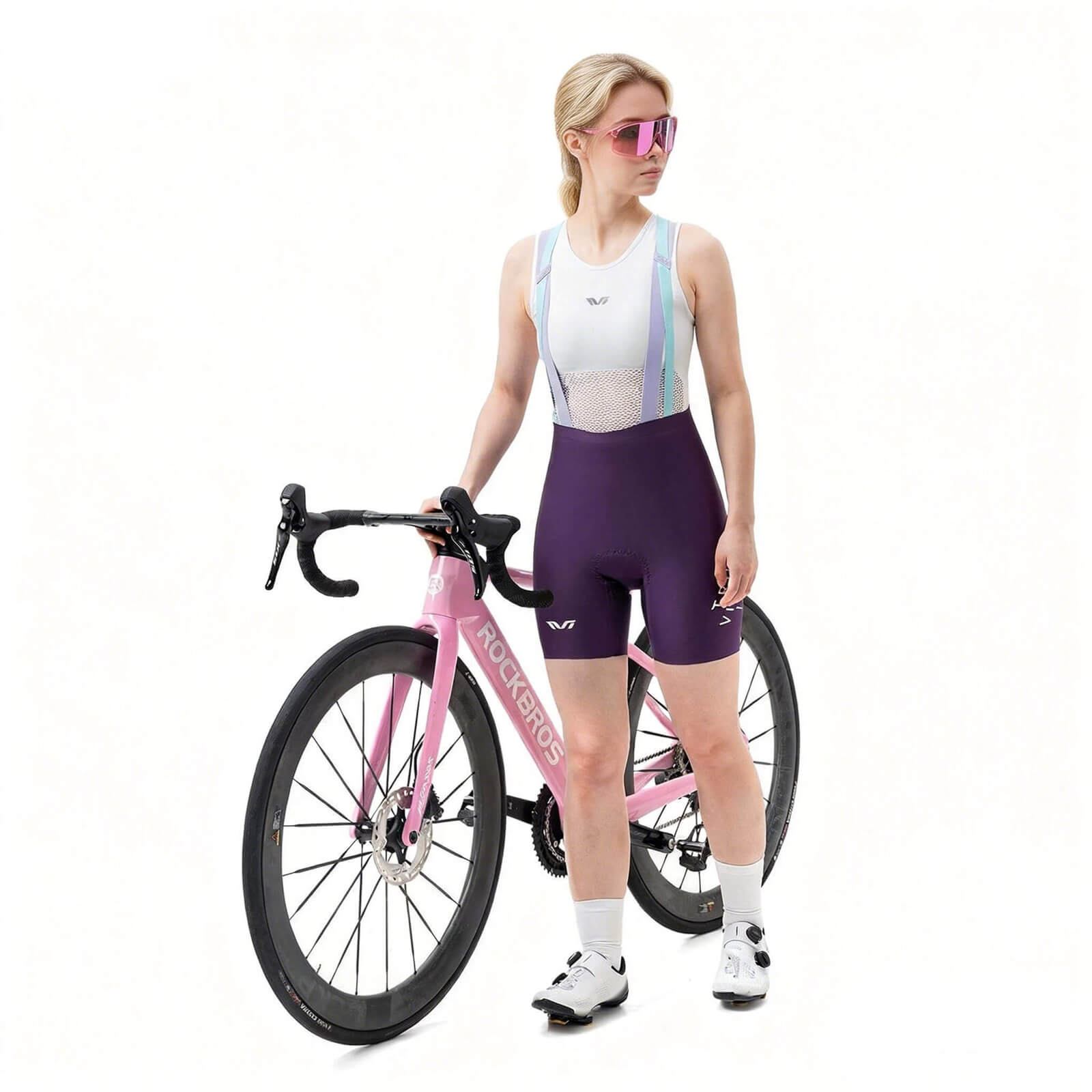 ROCKBROS seamless breathable cycling liner shorts for women's road biking.
#color_purple
