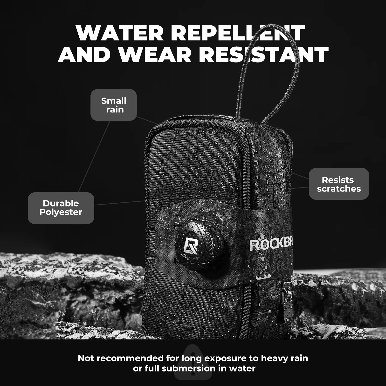 ROCKBROS Twist-Lock Cycling Saddle Bag with Integrated Bottle Cage Mount #options_Solid Black