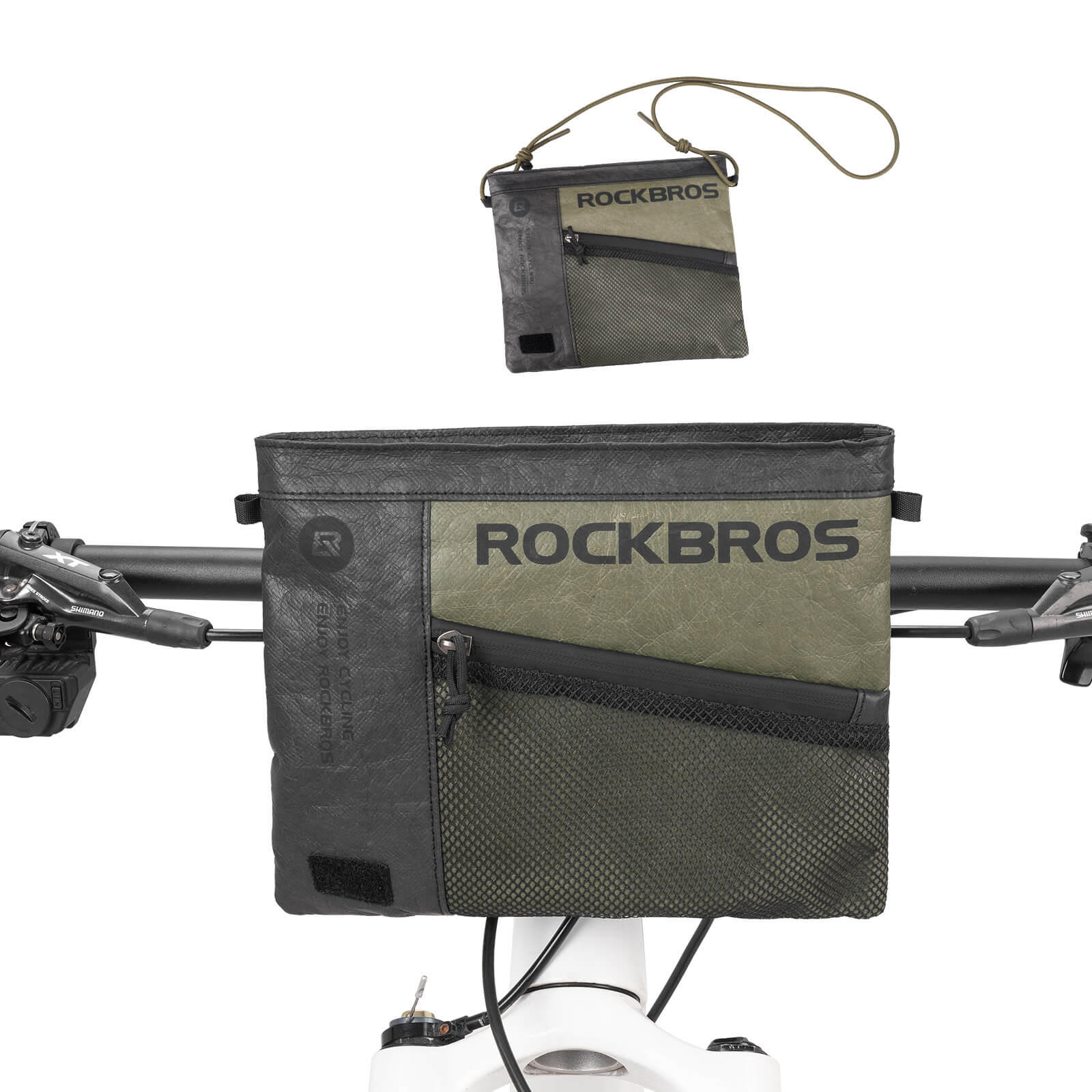rockbros durable tyvek handlebar bag for daily ride