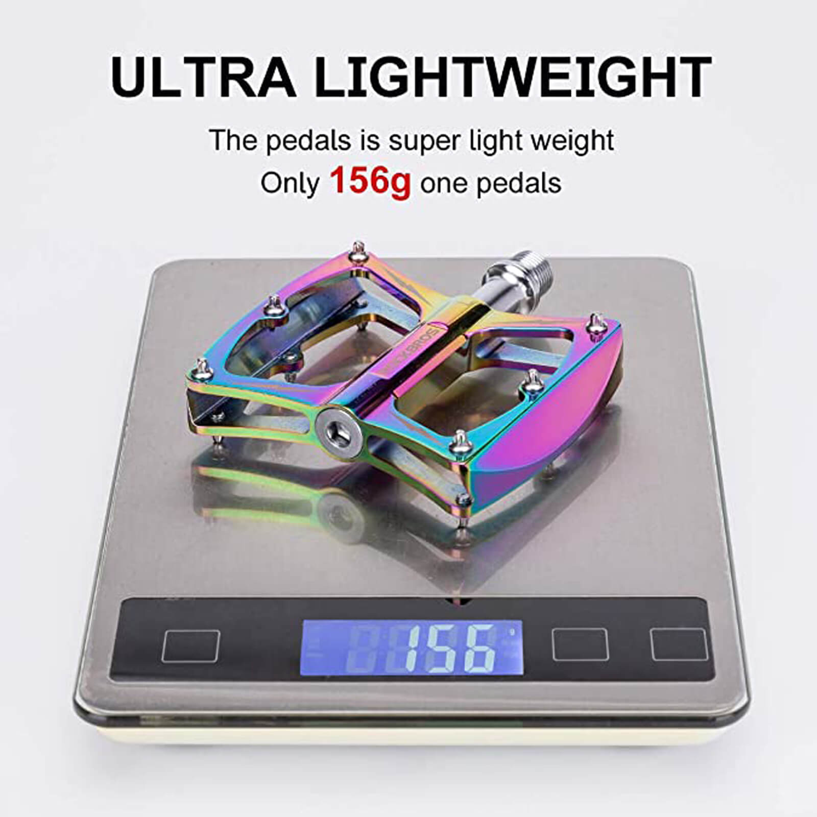 rockbros colourful ultralight butterfly bike pedals made of aluminium alloy with anti-slip surface.