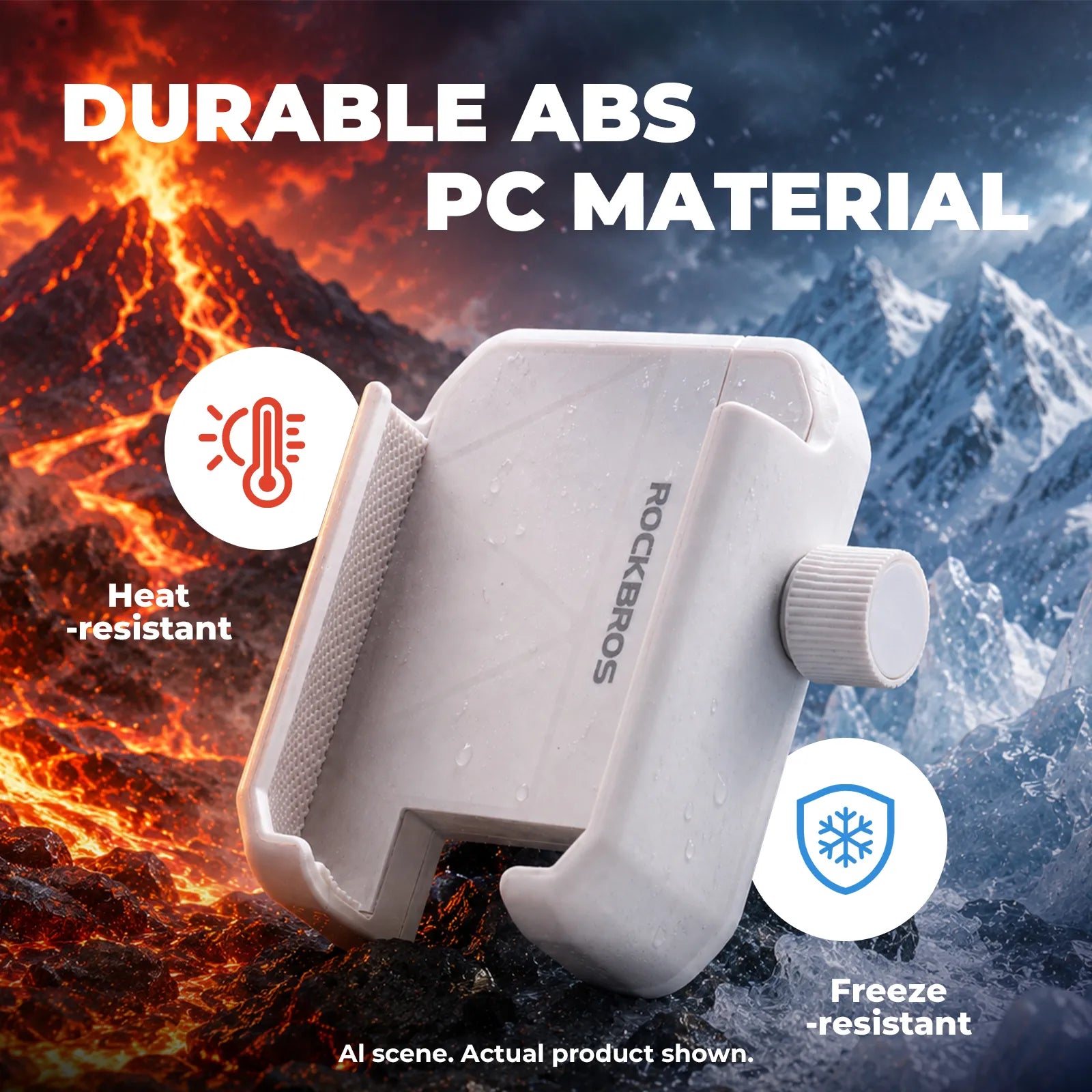 Rockbros universal bike phone holder with secure half-wrap design for 4.7 to 7.2 inch smartphones
#color_white