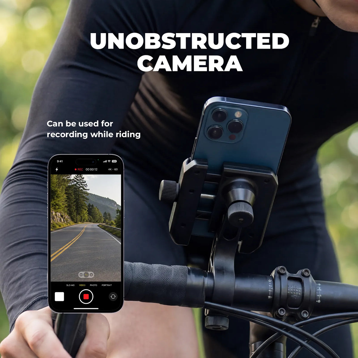Rockbros universal bike phone holder with secure half-wrap design for 4.7 to 7.2 inch smartphones
#color_white